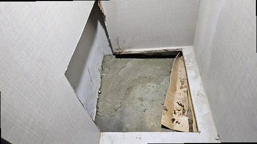 용산구 누수탐지 배관 누수와 방수 누수의 발생 위치를 비교한 구조도